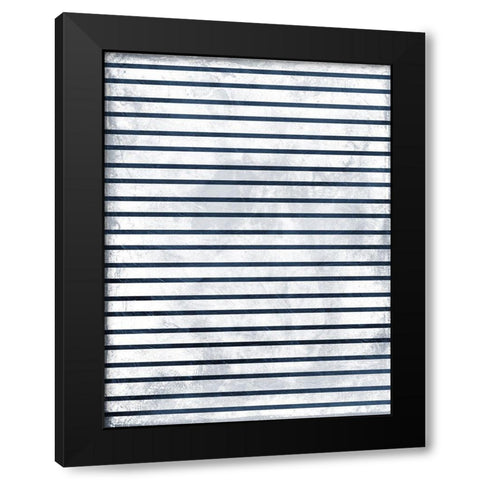 Indigo stripes Black Modern Wood Framed Art Print with Double Matting by Grey, Jace