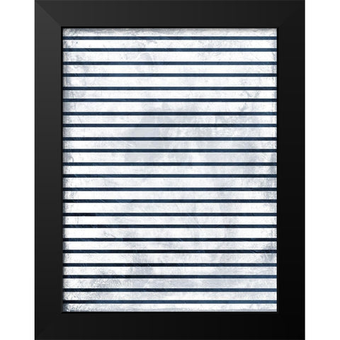 Indigo stripes Black Modern Wood Framed Art Print by Grey, Jace