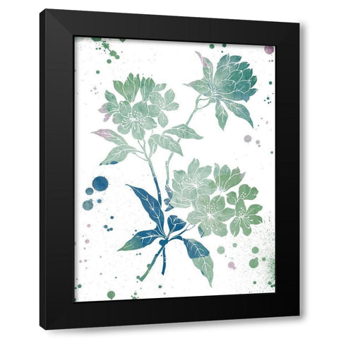 Floral Neutral Splatter Black Modern Wood Framed Art Print with Double Matting by Grey, Jace