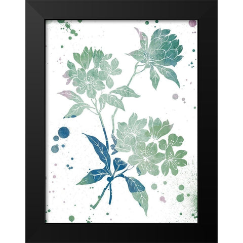 Floral Neutral Splatter Black Modern Wood Framed Art Print by Grey, Jace