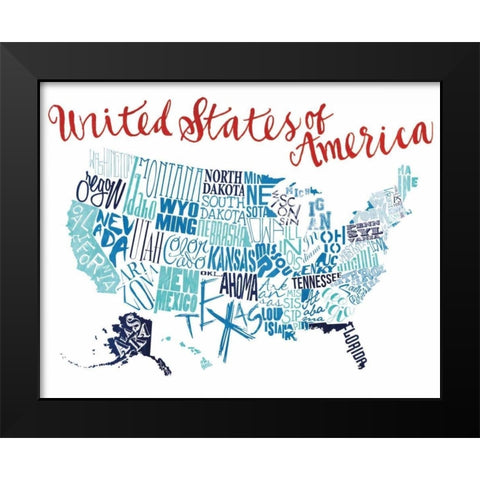 Fun United States Black Modern Wood Framed Art Print by Grey, Jace