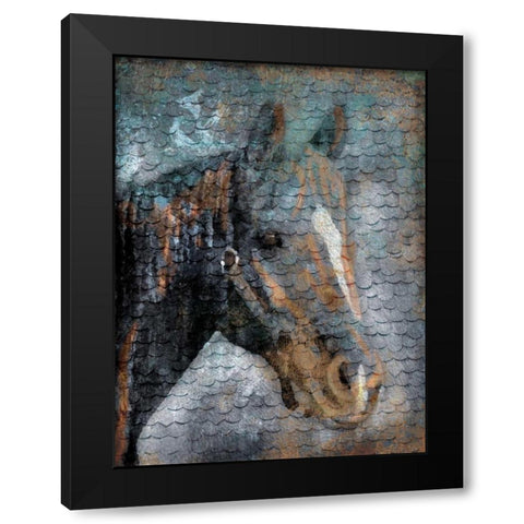 Horse Scales Black Modern Wood Framed Art Print with Double Matting by Grey, Jace