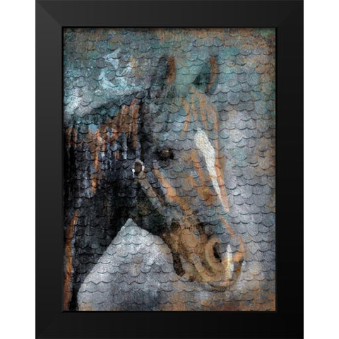 Horse Scales Black Modern Wood Framed Art Print by Grey, Jace