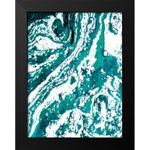 Iron Aqua Black Modern Wood Framed Art Print by Grey, Jace