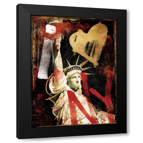 I Love Ny Gold Black Modern Wood Framed Art Print with Double Matting by Grey, Jace
