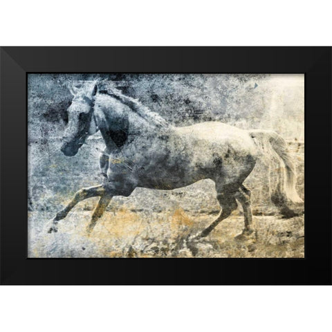 Washed Out Horse Black Modern Wood Framed Art Print by Grey, Jace