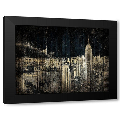 The Golden City Black Modern Wood Framed Art Print with Double Matting by Grey, Jace