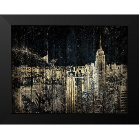 The Golden City Black Modern Wood Framed Art Print by Grey, Jace