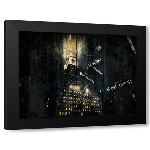 The Golden Street Black Modern Wood Framed Art Print by Grey, Jace