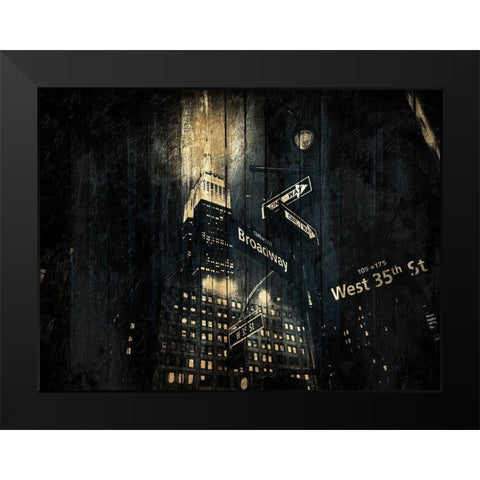 The Golden Street Black Modern Wood Framed Art Print by Grey, Jace