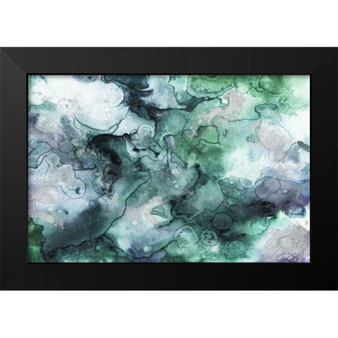 Water Rocks Black Modern Wood Framed Art Print by Grey, Jace