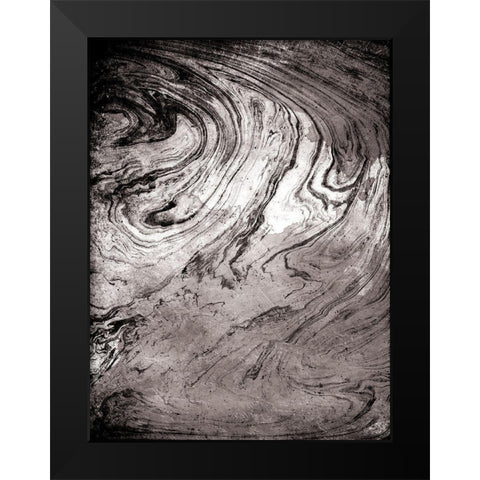 Grey Sea Marble Black Modern Wood Framed Art Print by Grey, Jace