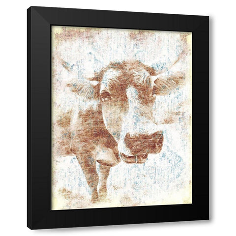 Copper Cow Black Modern Wood Framed Art Print with Double Matting by Grey, Jace