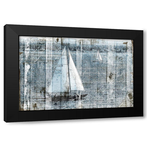 Boats Go Black Modern Wood Framed Art Print by Grey, Jace