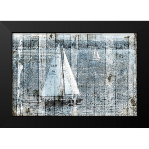 Boats Go Black Modern Wood Framed Art Print by Grey, Jace