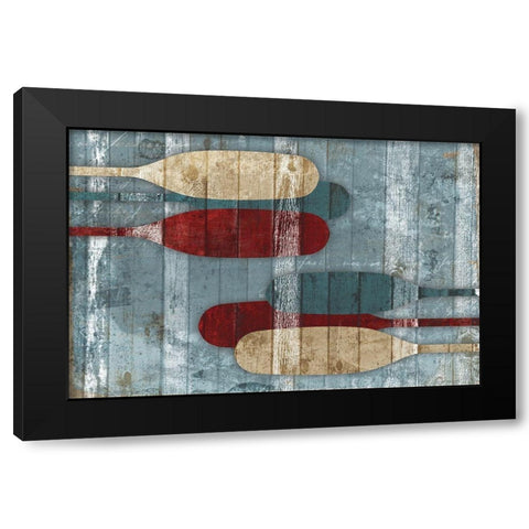 Wooden Oars Black Modern Wood Framed Art Print by Grey, Jace