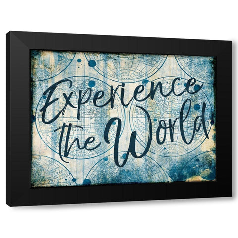 Exp The World Black Modern Wood Framed Art Print by Grey, Jace