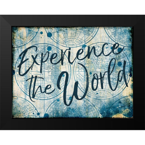 Exp The World Black Modern Wood Framed Art Print by Grey, Jace