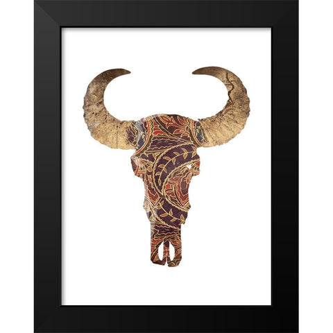 Colorful Skull Black Modern Wood Framed Art Print by Grey, Jace