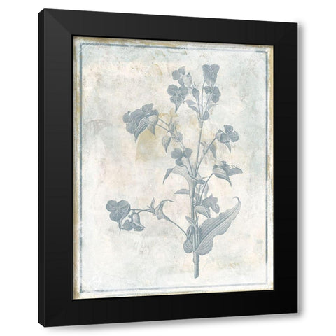 Sky Floral Black Modern Wood Framed Art Print with Double Matting by Grey, Jace