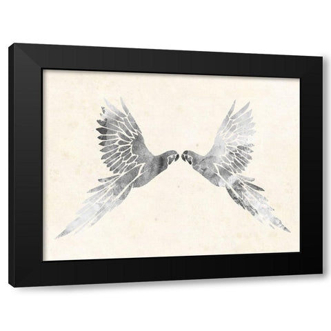 Silver Parrot Black Modern Wood Framed Art Print with Double Matting by Grey, Jace