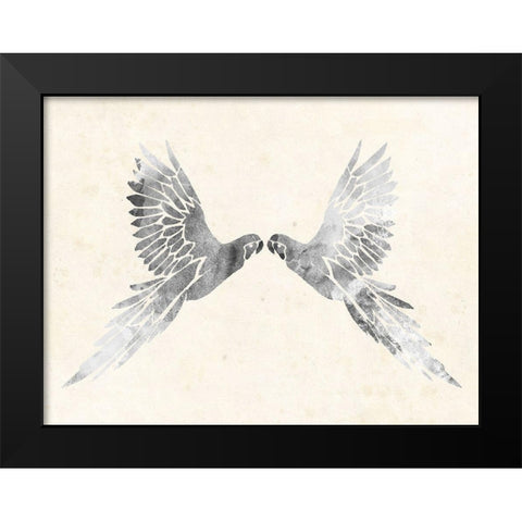 Silver Parrot Black Modern Wood Framed Art Print by Grey, Jace