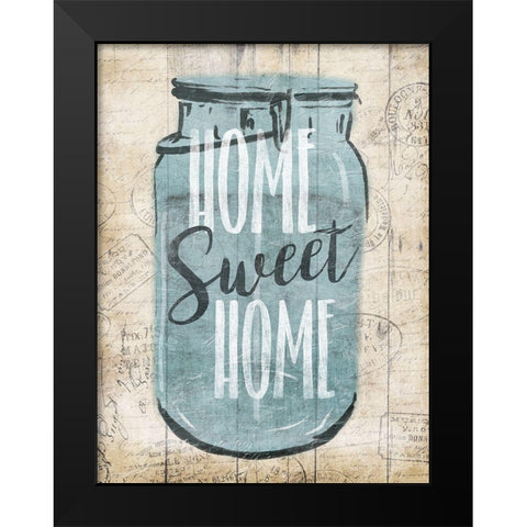 Jar Sweet Home Black Modern Wood Framed Art Print by Grey, Jace