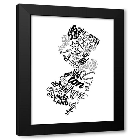 New Jersey Black Modern Wood Framed Art Print with Double Matting by Grey, Jace