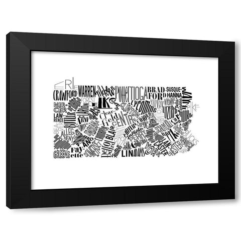 Pennsylvania Black Modern Wood Framed Art Print with Double Matting by Grey, Jace