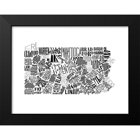Pennsylvania Black Modern Wood Framed Art Print by Grey, Jace