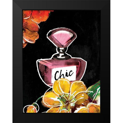 Flower Chic Black Modern Wood Framed Art Print by Grey, Jace