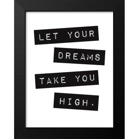 High Black Modern Wood Framed Art Print by Grey, Jace