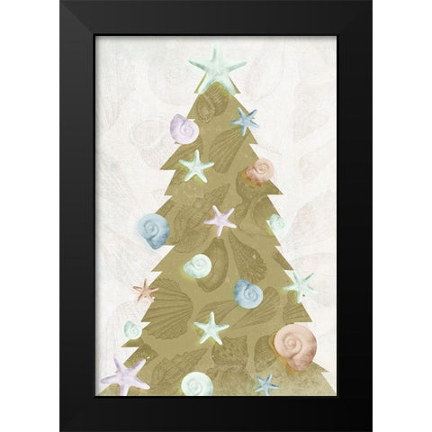 Coastal Christmas Black Modern Wood Framed Art Print by Grey, Jace