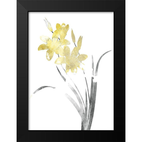 Single Flower Grey Yellow Mate Black Modern Wood Framed Art Print by Grey, Jace