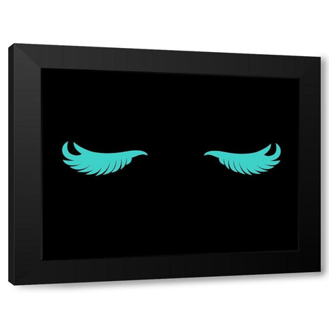 Eye Lashes Dark Black Modern Wood Framed Art Print by Grey, Jace