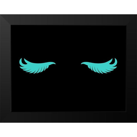 Eye Lashes Dark Black Modern Wood Framed Art Print by Grey, Jace
