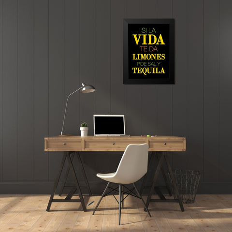 Vida Limones Black Modern Wood Framed Art Print by Grey, Jace