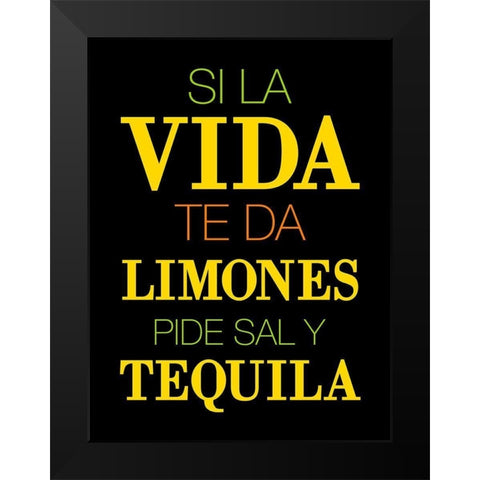 Vida Limones Black Modern Wood Framed Art Print by Grey, Jace