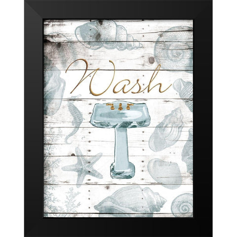 Wash Sink Black Modern Wood Framed Art Print by Grey, Jace