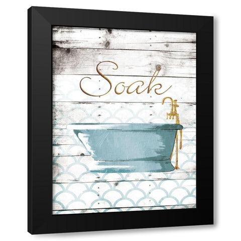 Soak Bath Black Modern Wood Framed Art Print by Grey, Jace