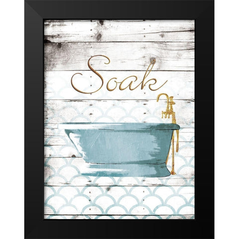 Soak Bath Black Modern Wood Framed Art Print by Grey, Jace