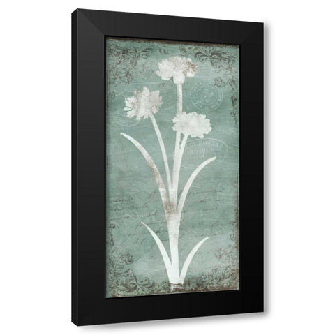 Postal Floral Silo Black Modern Wood Framed Art Print with Double Matting by Grey, Jace