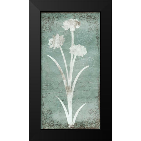 Postal Floral Silo Black Modern Wood Framed Art Print by Grey, Jace