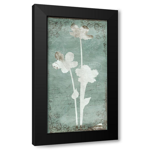Postal Floral Silo Mate Black Modern Wood Framed Art Print with Double Matting by Grey, Jace