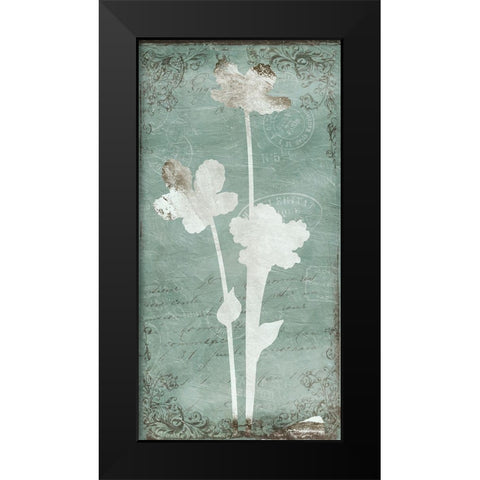 Postal Floral Silo Mate Black Modern Wood Framed Art Print by Grey, Jace