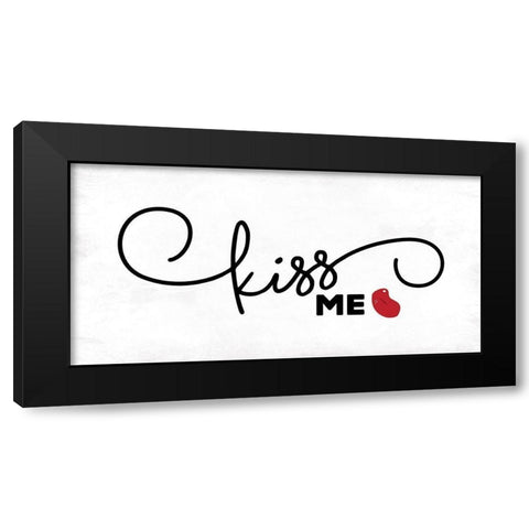 Kiss Me Black Modern Wood Framed Art Print with Double Matting by Grey, Jace