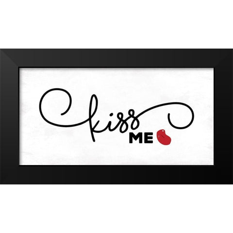 Kiss Me Black Modern Wood Framed Art Print by Grey, Jace