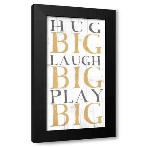 Hug Big Black Modern Wood Framed Art Print with Double Matting by Grey, Jace
