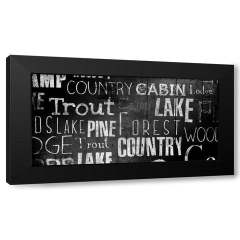 Lodge Words Black Modern Wood Framed Art Print by Grey, Jace