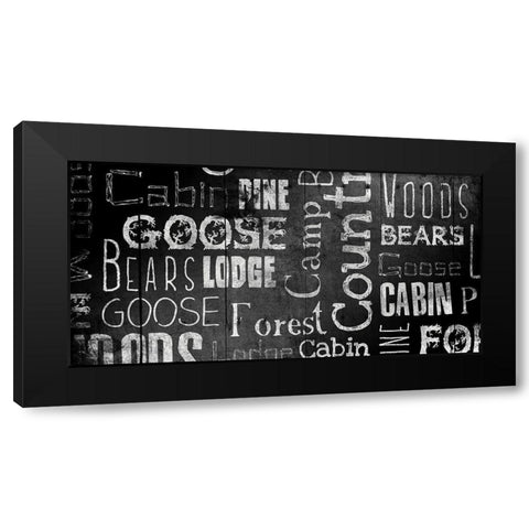 Lodge Words Mate Black Modern Wood Framed Art Print with Double Matting by Grey, Jace